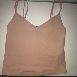 Nude crop tank top